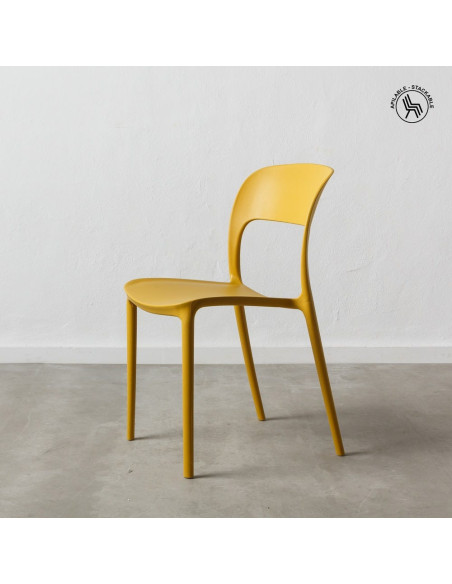 Chaise moderne design en Polypropylène Jaune Frida (Lot de 4) - 8