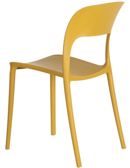 Chaise moderne design en Polypropylène Jaune Frida (Lot de 4) - 4