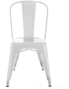 Chaise moderne industrielle en Métal Blanc Dallas (Lot de 4) - 2