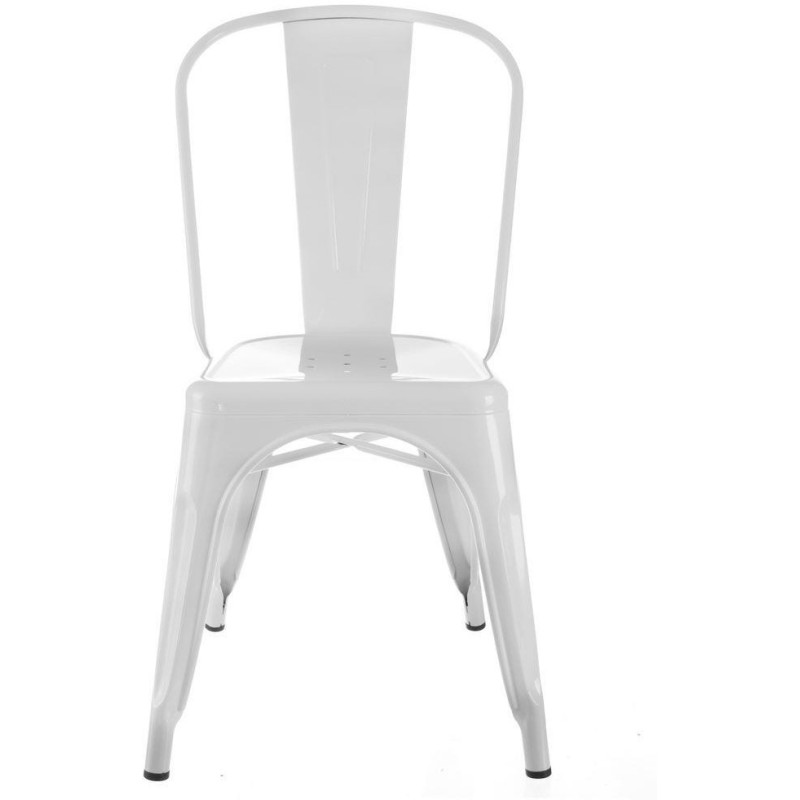 Chaise moderne industrielle en Métal Blanc Dallas (Lot de 4) - 2