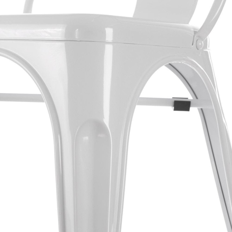 Chaise moderne industrielle en Métal Blanc Dallas (Lot de 4) - 5
