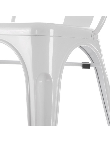 Chaise moderne industrielle en Métal Blanc Dallas (Lot de 4) - 5