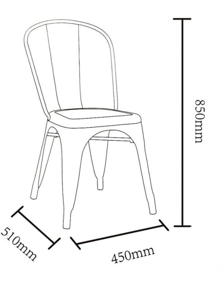 Chaise moderne industrielle en Métal Blanc Dallas (Lot de 4) - 6