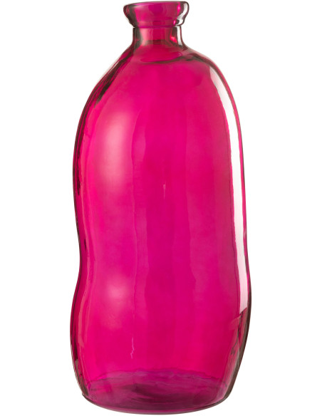Vase Bouteille XXL Hauteur 73 cm en Verre Fuchsia Damila - 1