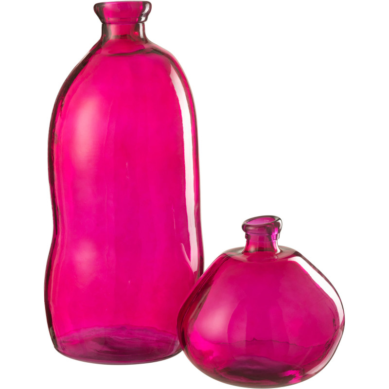Vase Bouteille XXL Hauteur 73 cm en Verre Fuchsia Damila - 2