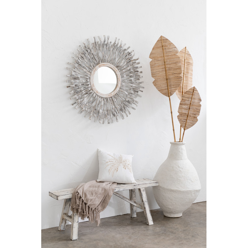 Vase Ovale XXL Hauteur 85 cm en Papier mâché Blanc Chayma - 2