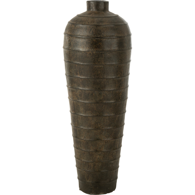 Vase Ovale XXL Hauteur 100 cm en Ciment Marron Yseult - 1