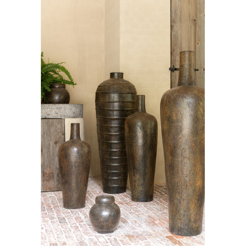 Vase Ovale XXL Hauteur 100 cm en Ciment Marron Yseult - 2
