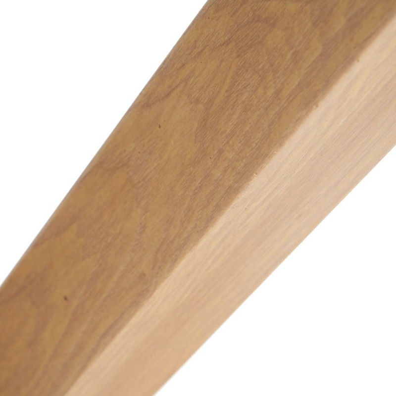 Table à manger moderne Ronde 6 personnes en Verre trempé Transparent Métal Effet bois naturel Karina - 5