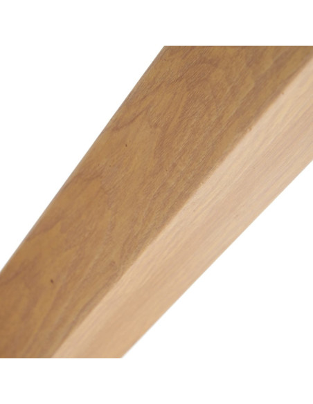 Table à manger moderne Ronde 6 personnes en Verre trempé Transparent Métal Effet bois naturel Karina - 5