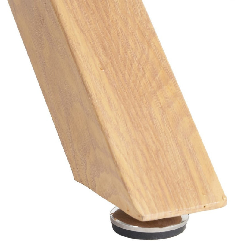 Table à manger moderne Ronde 6 personnes en Verre trempé Transparent Métal Effet bois naturel Karina - 7