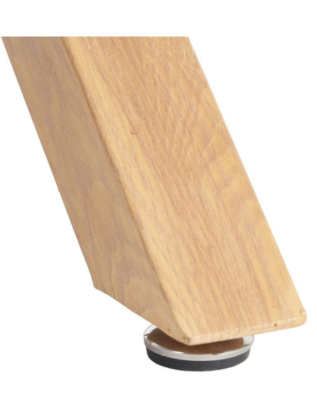 Table à manger moderne Ronde 6 personnes en Verre trempé Transparent Métal Effet bois naturel Karina - 7