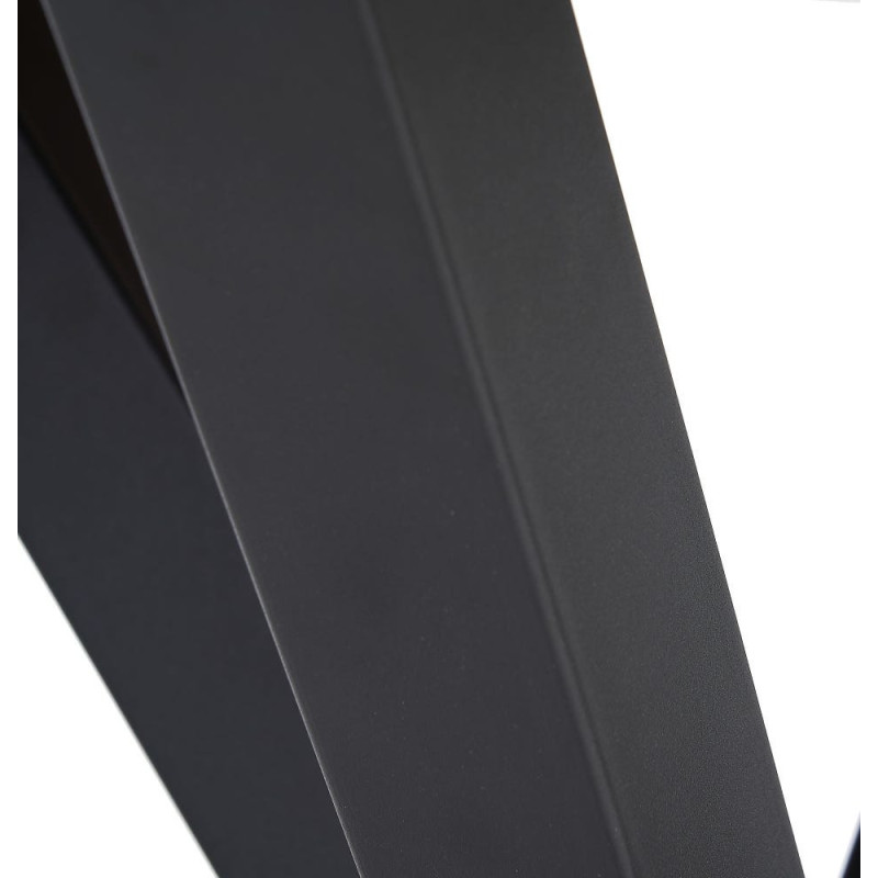 Table à manger moderne Ronde 4 personnes en Bois MDF Marron Métal Noir Maira - 5