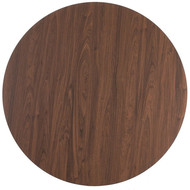 Table à manger moderne Ronde 4 personnes en Bois MDF Marron Métal Noir Maira - 8