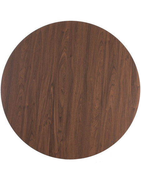 Table à manger moderne Ronde 4 personnes en Bois MDF Marron Métal Noir Maira - 8