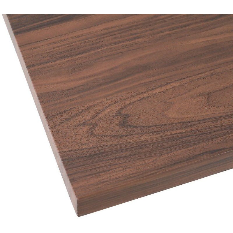 Table à manger moderne Rectangulaire 6 personnes en Bois MDF Marron Métal Noir Maira - 4