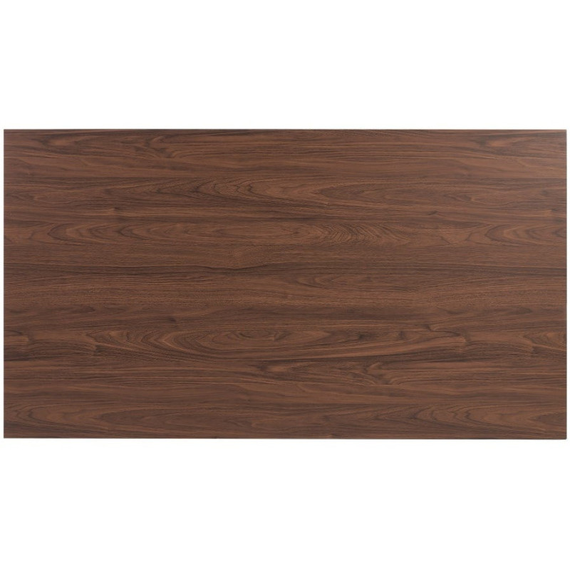 Table à manger moderne Rectangulaire 6 personnes en Bois MDF Marron Métal Noir Maira - 8
