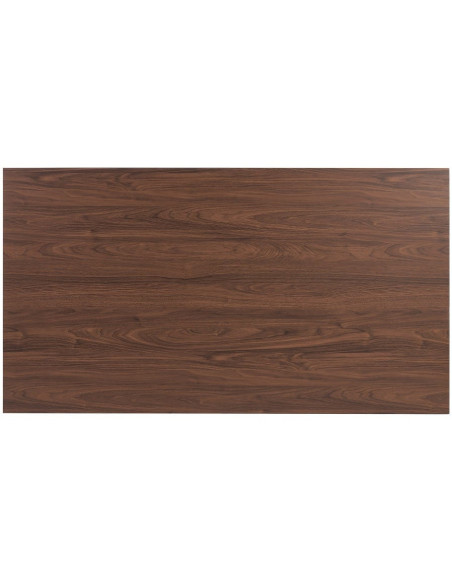 Table à manger moderne Rectangulaire 6 personnes en Bois MDF Marron Métal Noir Maira - 8