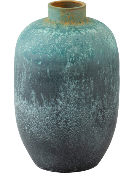 Vase Ovale XL Vintage Hauteur 50 cm en Céramique Azur Evasio - 1
