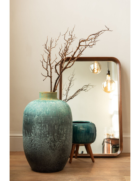 Vase Ovale XL Vintage Hauteur 50 cm en Céramique Azur Evasio - 2