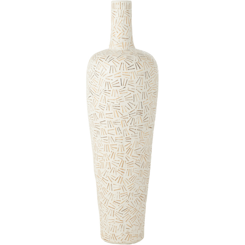 Vase Ovale XXL Hauteur 100 cm en Ciment Blanc Lawra - 1