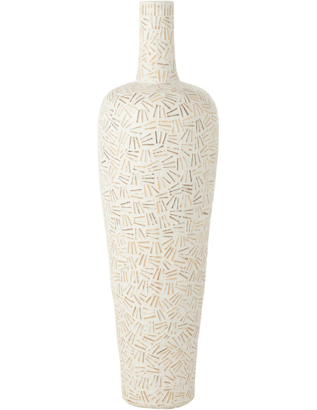 Vase Ovale XXL Hauteur 100 cm en Ciment Blanc Lawra - 1