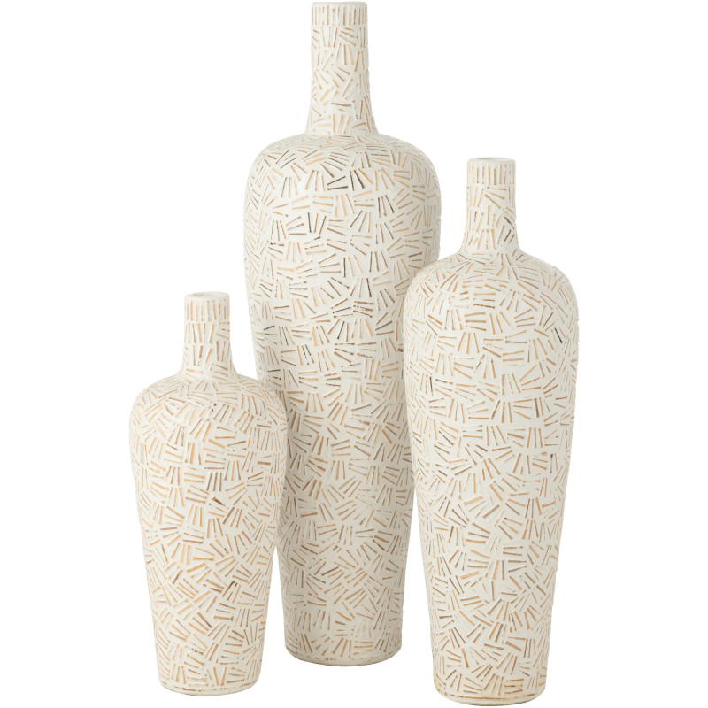 Vase Ovale XXL Hauteur 100 cm en Ciment Blanc Lawra - 2