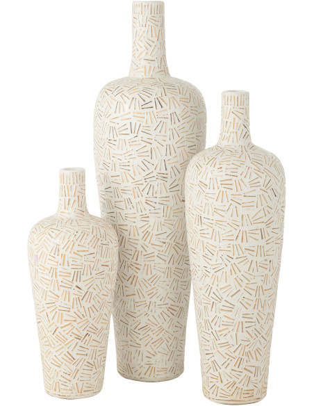 Vase Ovale XXL Hauteur 100 cm en Ciment Blanc Lawra - 2