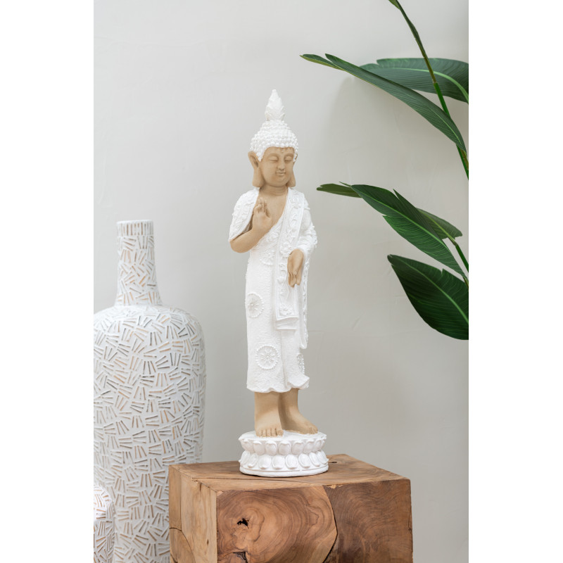 Vase Ovale XXL Hauteur 100 cm en Ciment Blanc Lawra - 4