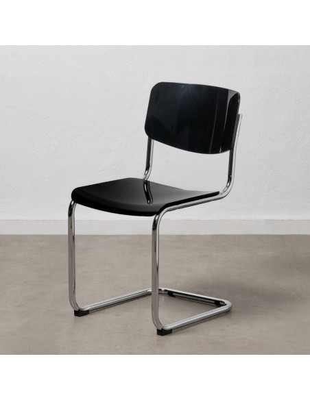 Chaise vintage en Métal Argenté Abs Gris Brillant Senda (Lot de 4) - 13