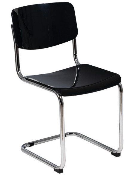 Chaise vintage en Métal Argenté Abs Gris Brillant Senda (Lot de 4) - 1