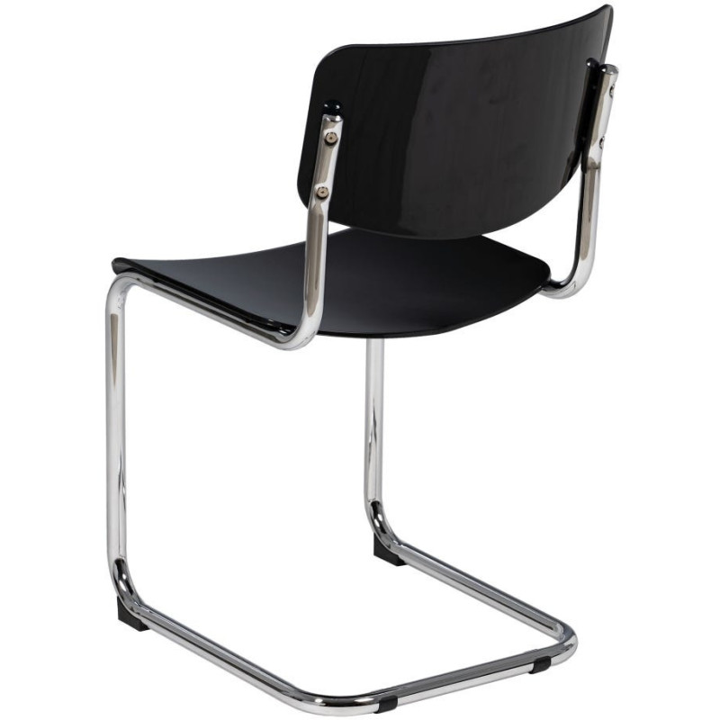 Chaise vintage en Métal Argenté Abs Gris Brillant Senda (Lot de 4) - 4