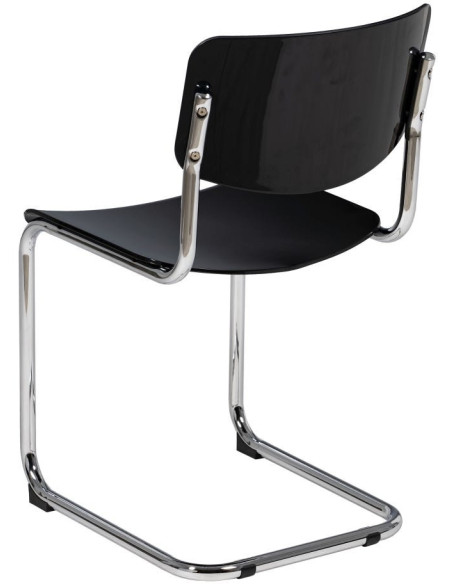 Chaise vintage en Métal Argenté Abs Gris Brillant Senda (Lot de 4) - 4