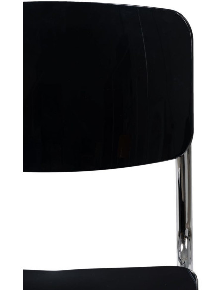 Chaise vintage en Métal Argenté Abs Gris Brillant Senda (Lot de 4) - 5