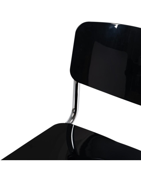 Chaise vintage en Métal Argenté Abs Gris Brillant Senda (Lot de 4) - 6