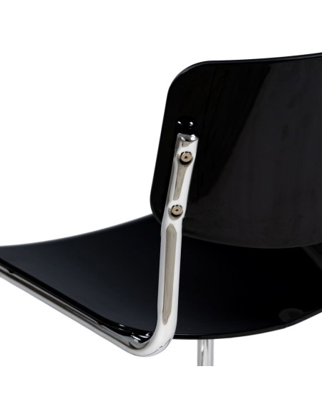 Chaise vintage en Métal Argenté Abs Gris Brillant Senda (Lot de 4) - 9