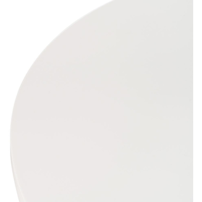 Table à manger moderne Ronde 6 personnes en Bois MDF Blanc Métal Effet bois naturel Karina - 2