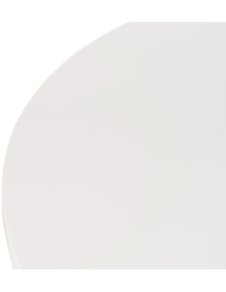 Table à manger moderne Ronde 6 personnes en Bois MDF Blanc Métal Effet bois naturel Karina - 2