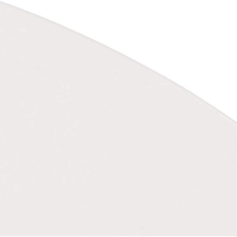 Table à manger moderne Ronde 6 personnes en Bois MDF Blanc Métal Effet bois naturel Karina - 3