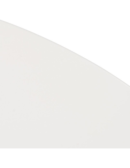 Table à manger moderne Ronde 6 personnes en Bois MDF Blanc Métal Effet bois naturel Karina - 3