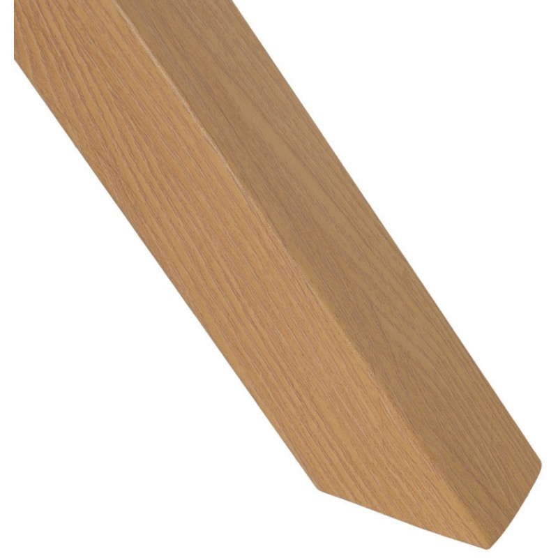 Table à manger moderne Ronde 6 personnes en Bois MDF Blanc Métal Effet bois naturel Karina - 6