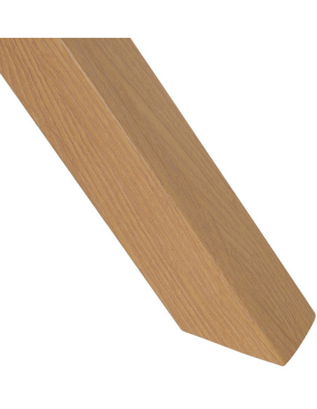 Table à manger moderne Ronde 6 personnes en Bois MDF Blanc Métal Effet bois naturel Karina - 6