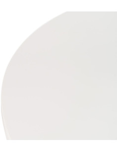 Table à manger moderne Ronde 4 personnes en Bois MDF Blanc Métal Effet bois naturel Karina - 1 2