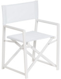 Fauteuil de jardin metteur en scène pliant Alejo aluminium textilène blanc (lot de 2) 56 x 53 x 84 cm