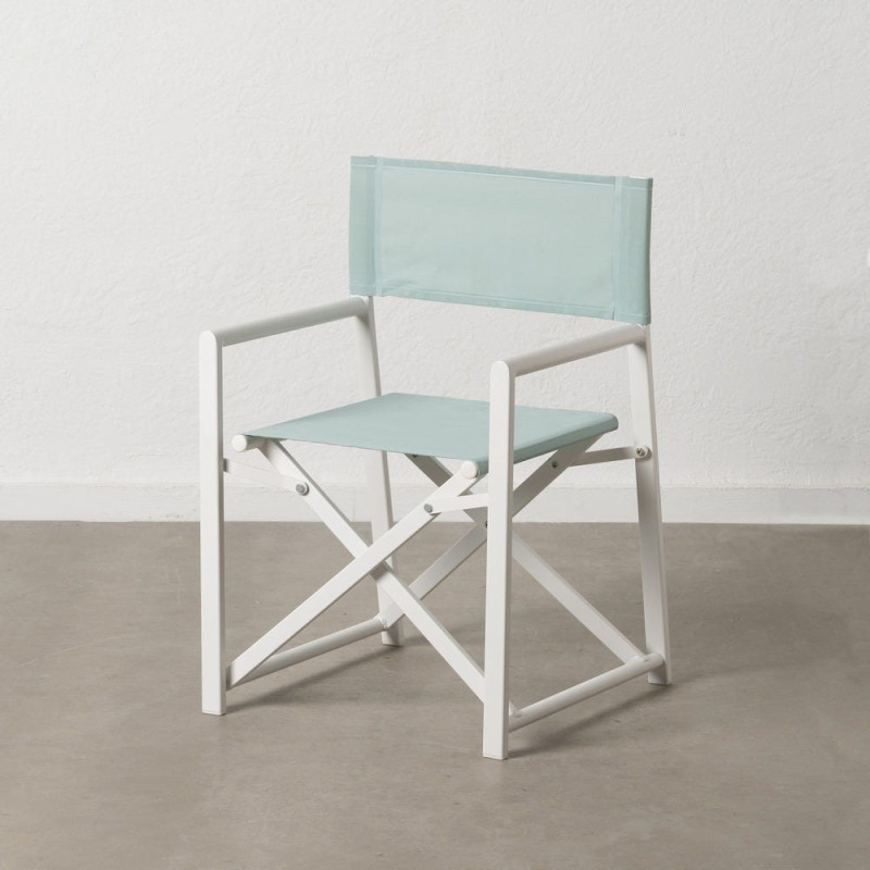 Fauteuil de jardin Metteur en scène pliant en Aluminium Blanc Textilène Vert Alejo (Lot de 2) - 15
