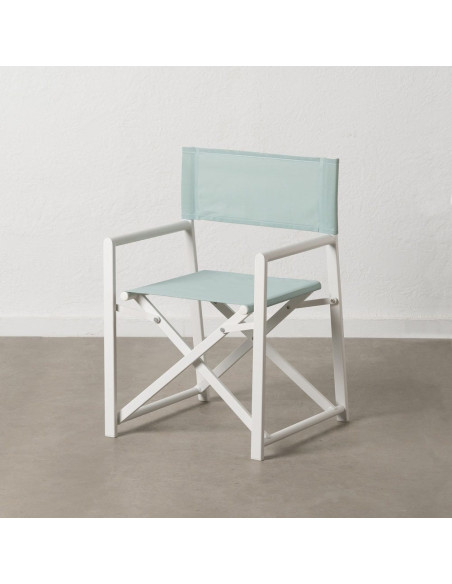 Fauteuil de jardin Metteur en scène pliant en Aluminium Blanc Textilène Vert Alejo (Lot de 2) - 15
