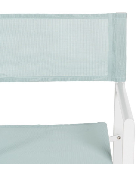 Fauteuil de jardin Metteur en scène pliant en Aluminium Blanc Textilène Vert Alejo (Lot de 2) - 6