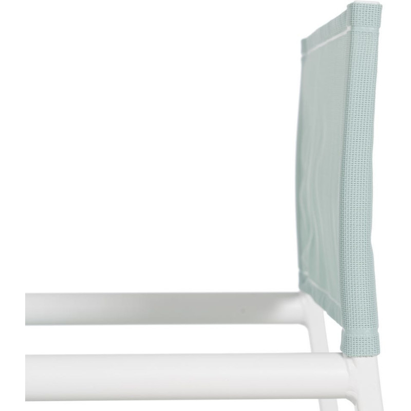 Fauteuil de jardin Metteur en scène pliant en Aluminium Blanc Textilène Vert Alejo (Lot de 2) - 10