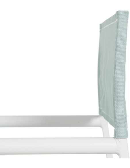Fauteuil de jardin Metteur en scène pliant en Aluminium Blanc Textilène Vert Alejo (Lot de 2) - 10
