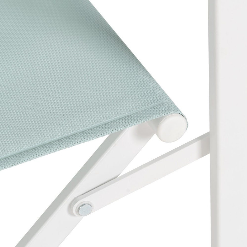 Fauteuil de jardin Metteur en scène pliant en Aluminium Blanc Textilène Vert Alejo (Lot de 2) - 11